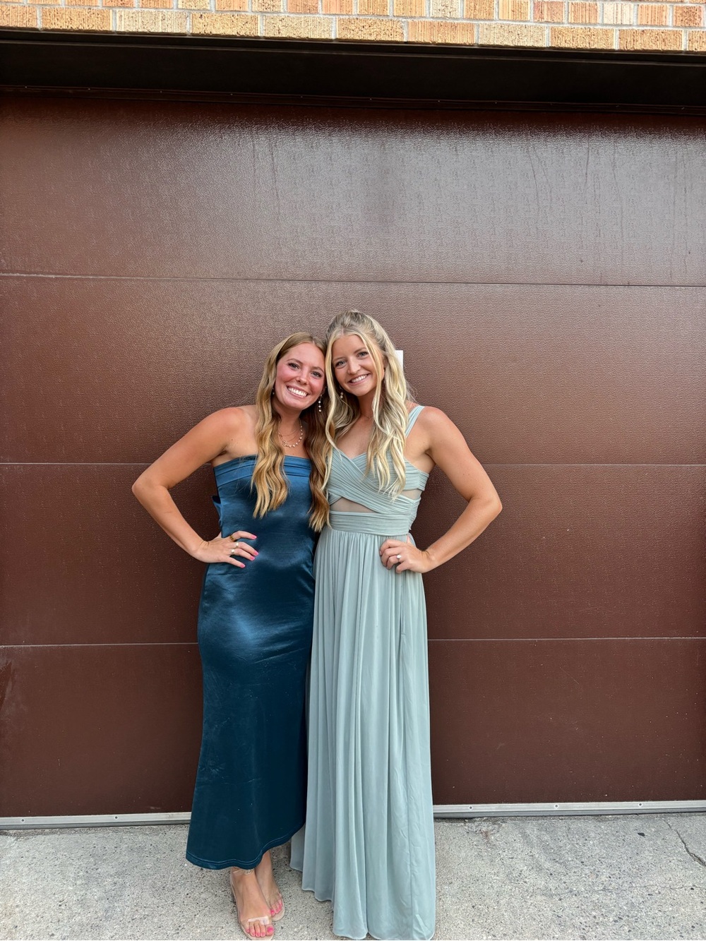 Birdy Grey ELSYE bridesmaid formal maxi chiffon dress mesh sage small